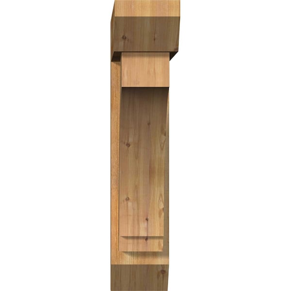 Imperial Slat Rough Sawn Bracket W/ Offset Brace, Western Red Cedar, 8W X 32D X 38H